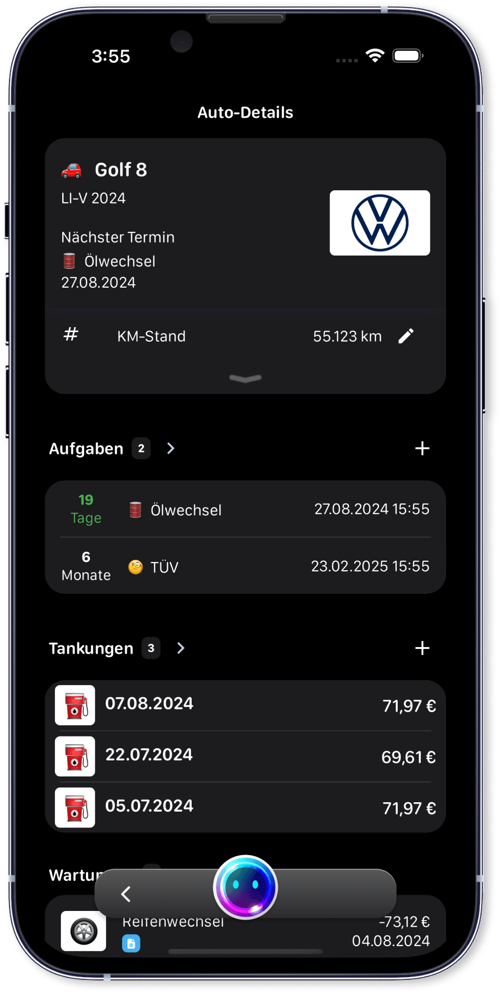 Fahrzeuge und Autokosten im Überblick mit LIV
