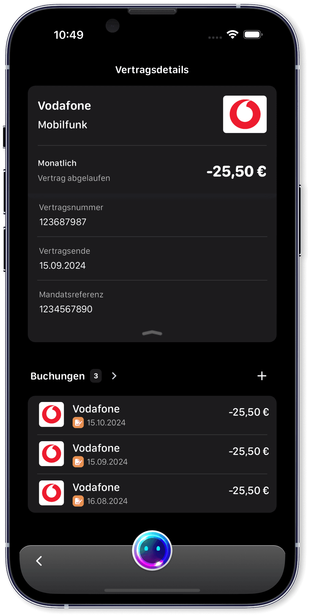 Alle Vertragsinformationen auf einen Blick