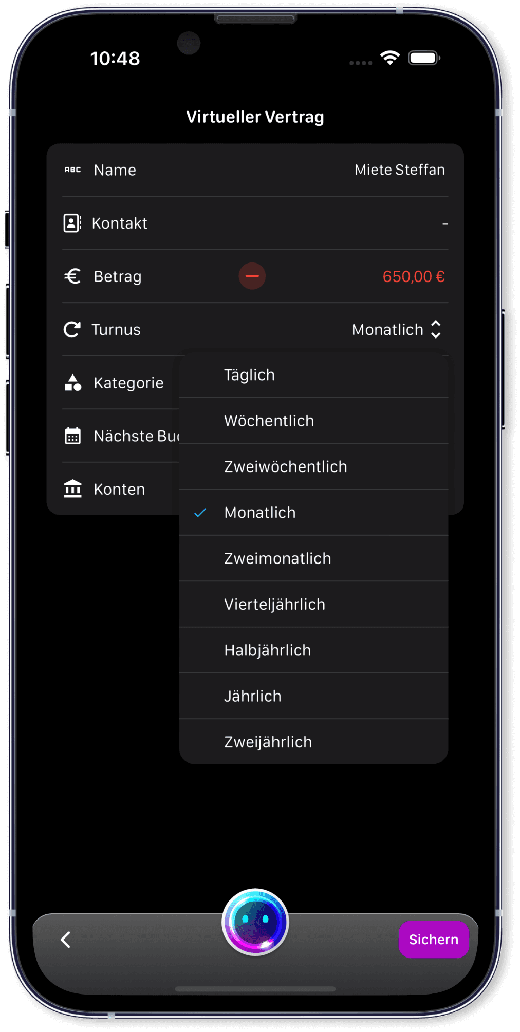 Manuelles Verwalten von Verträgen in LIV
