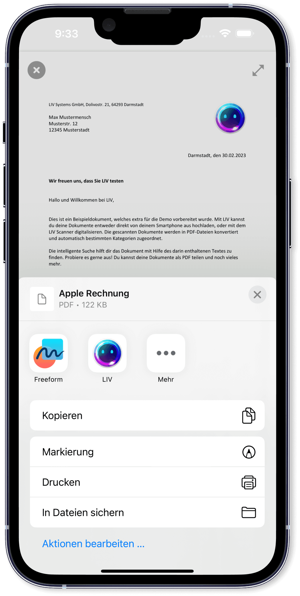 Dokumente einfach teilen oder drucken mit LIV