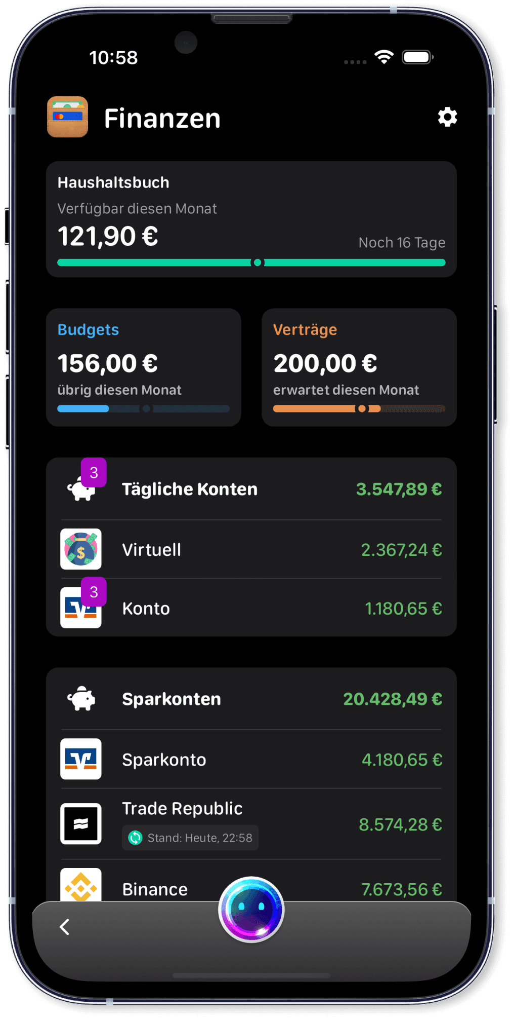 Überblick über alle Bankkonten mit LIV