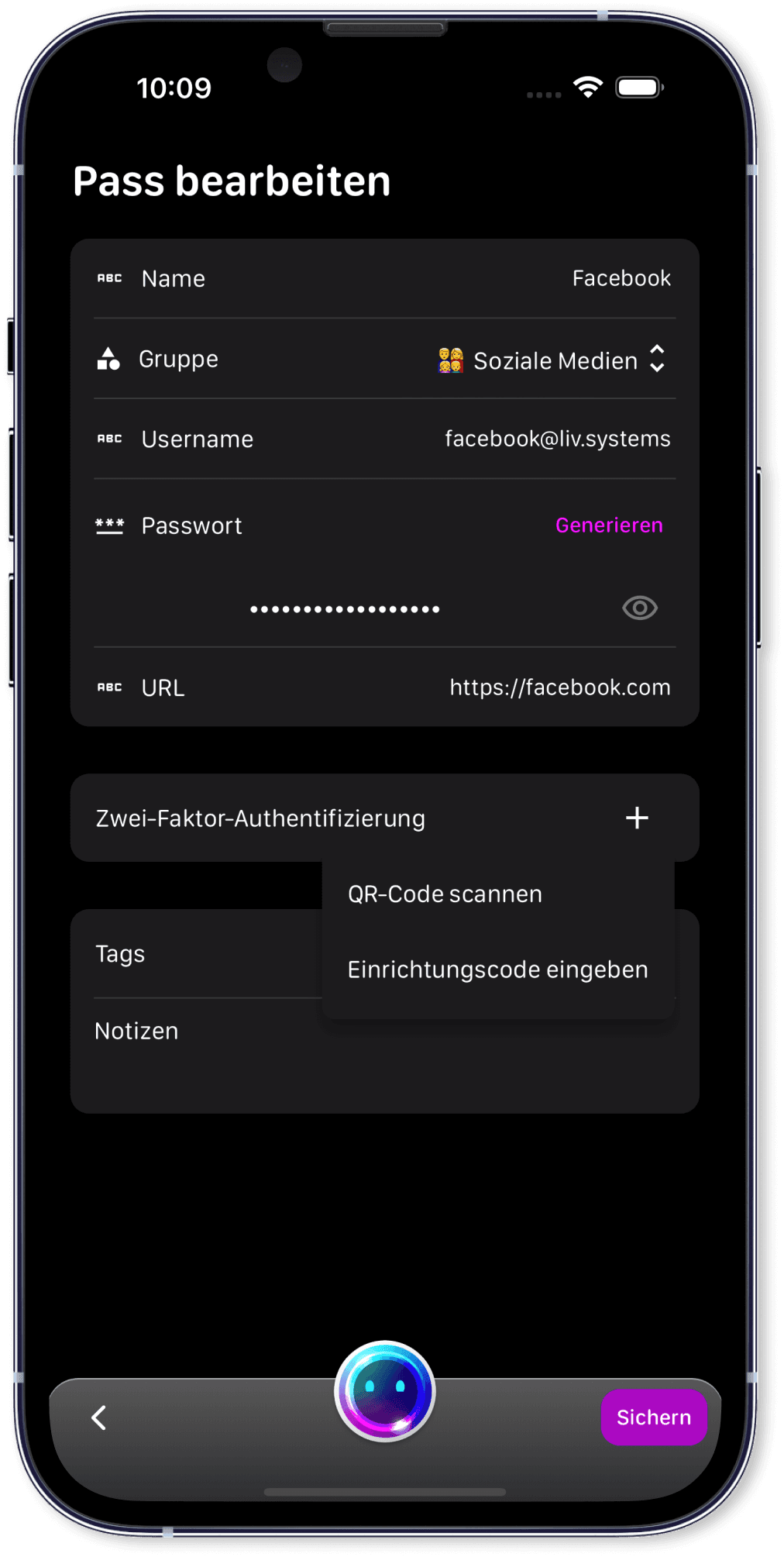 Starke Passwörter generieren und speichern mit LIV