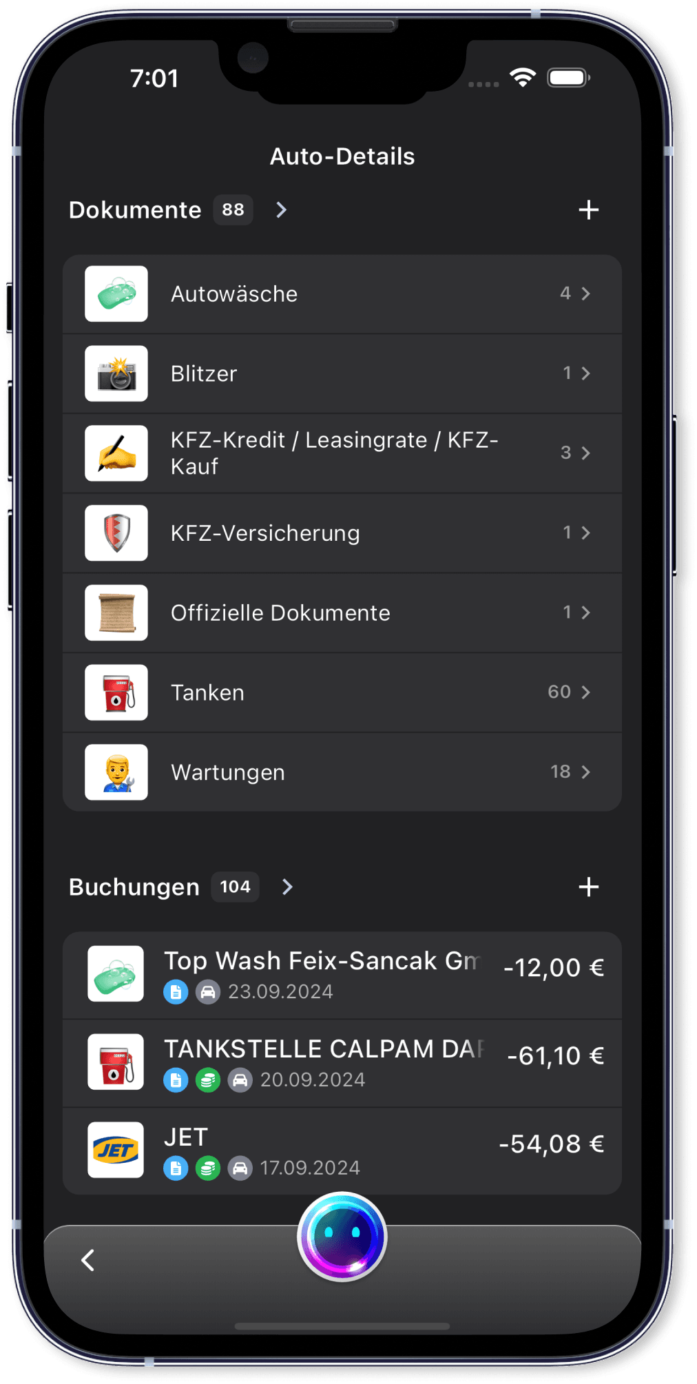 Alle Fahrzeugdokumente sicher an einem Ort